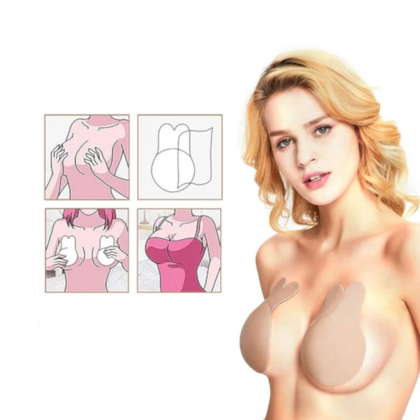 MEOLIGO Adhesive Bra Invisible Strapless Nipple Cover Push up Breast Lift