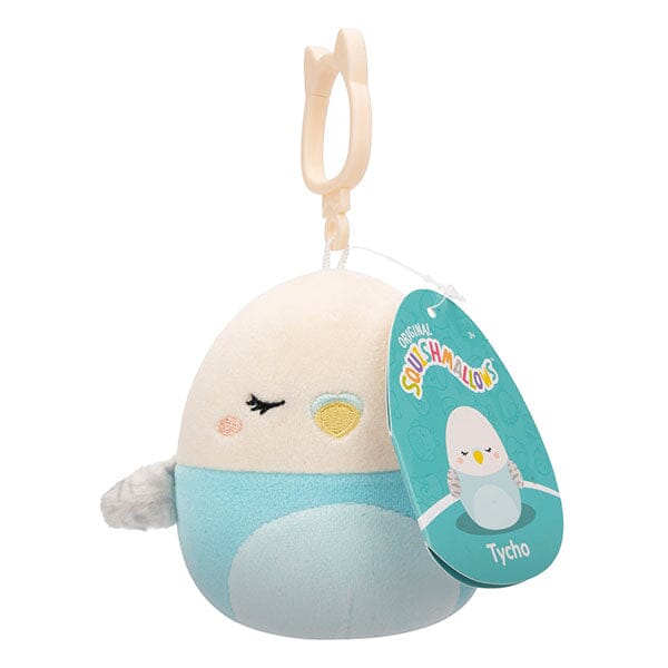 Squishmallows Plush Toys 3.5" 2024 Clip-On Squad Tycho The Blue Parakeet Preorder Showcase