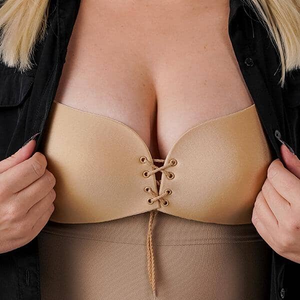 2 Silicone Drawstring Adjustable Breast Lift Bra Size D