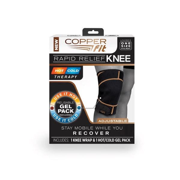 Copper Fit® Rapid Relief Hot & Cold Unisex Knee Wrap • Showcase