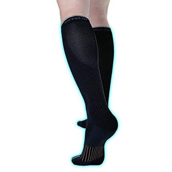 Copper Zipper Compression Socks w/ Open Toe Knee High Support Stockings -  Soft, Breathable Compression Socks For Support, Reduce Swelling & Better  Circulation - Black Medium 
