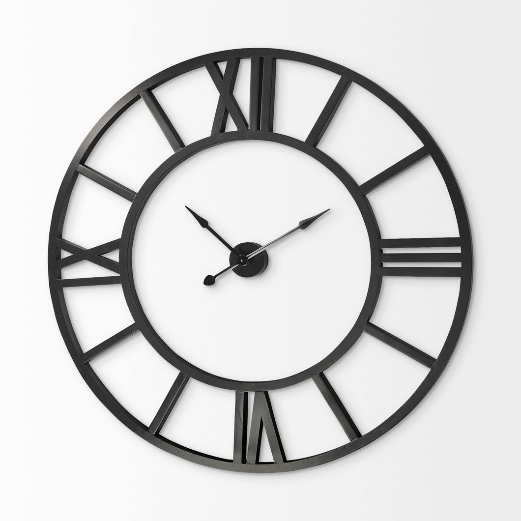 54 Round Xl Industrial Style Wall Clock W Open Face Desing