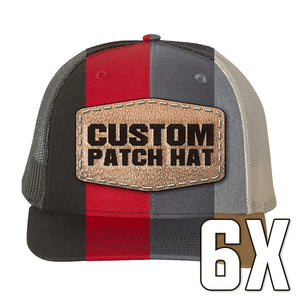 Custom Leather Patch Hat. Ohio Leather Truck Hat. Laser Engraved Patch Hat. Light Tan / Black/Tan