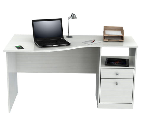 Inval Imported Wooden Modern Curved Top Computer Desk With Storage