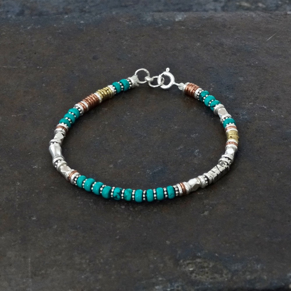 turquoise and silver beads