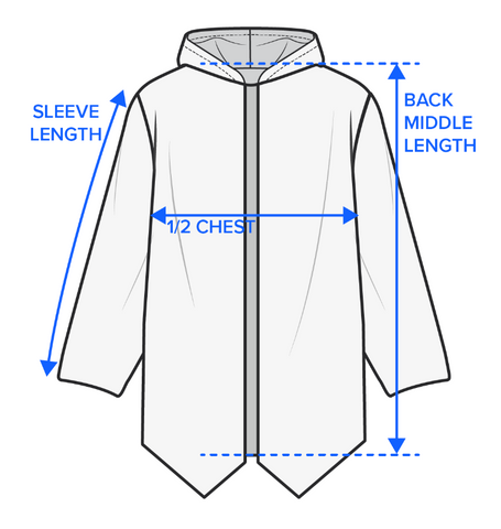 Size Guide for Vintage Angel Ultra Soft Fleece Hoodie Blanket Jacket