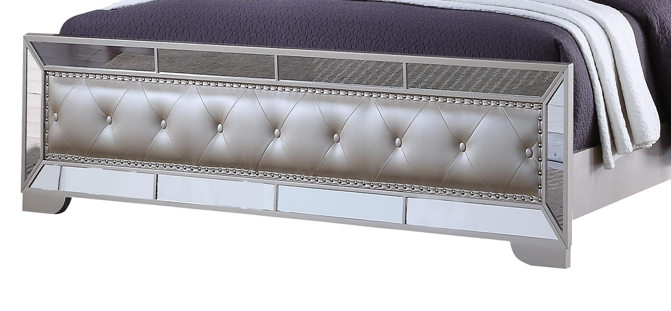 White-Finished Wood King Bed with a Contemporary Style by Gloria