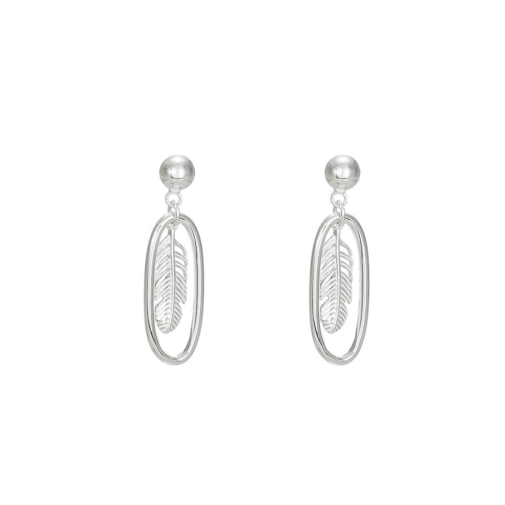 Large Silver Leaf Earrings – e&e Jewellery