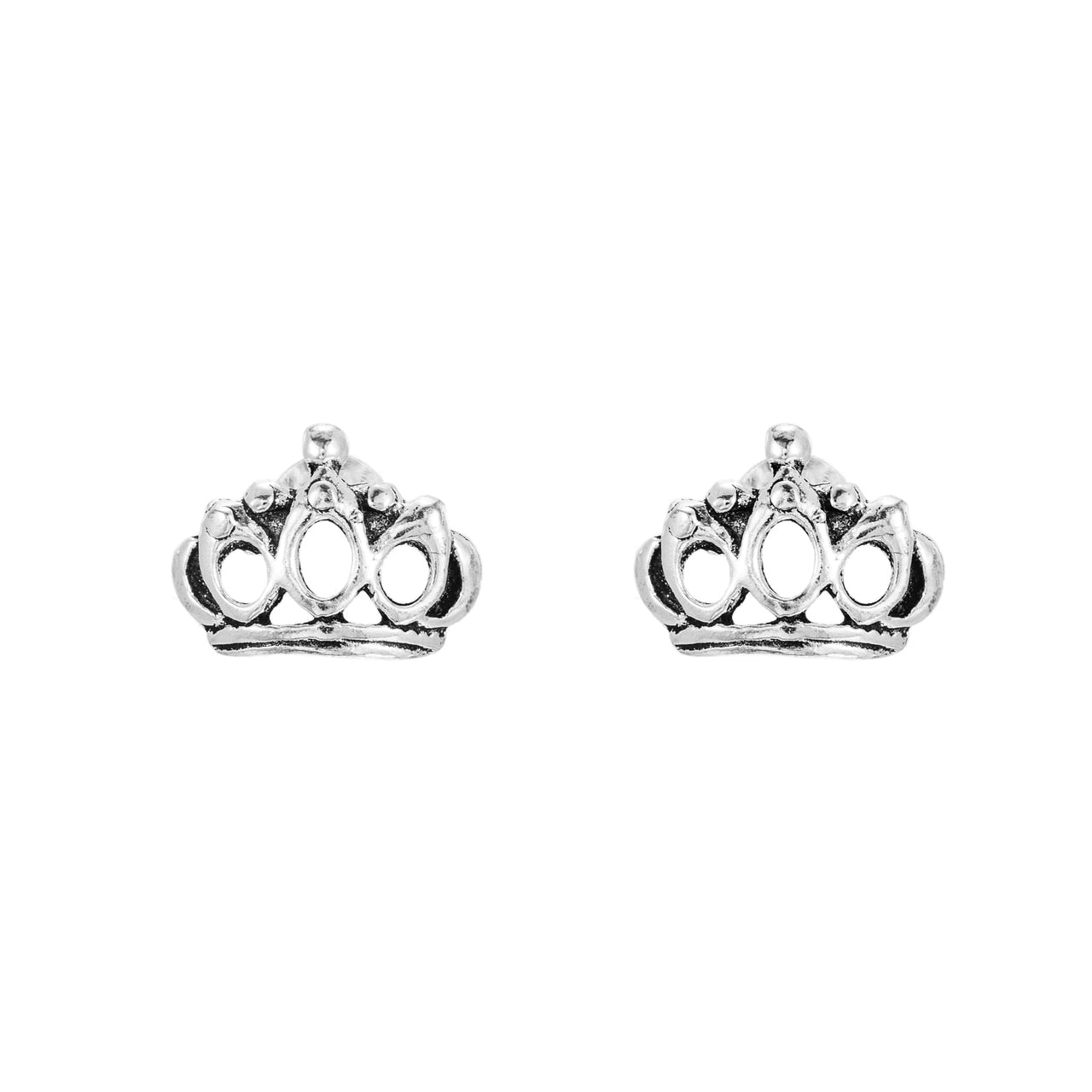 Sterling Silver Crown Studs E E Jewellery