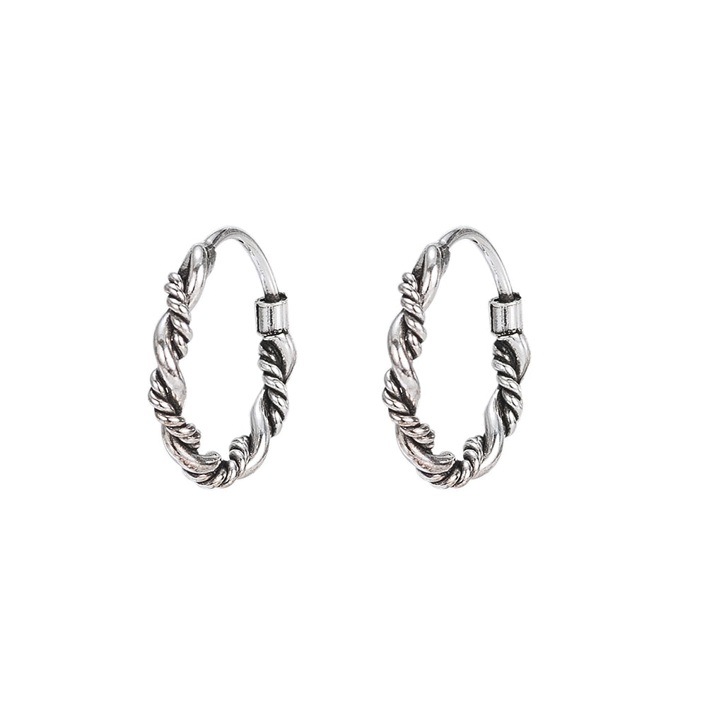 Sterling Silver Small Oxidized Hoop Earrings – e&e Jewellery