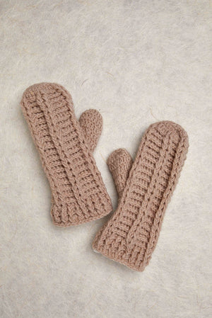 Brecken Tan Crochet Mittens - By Land & Sea