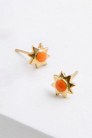 Orange Enamel Studs - By Land & Sea