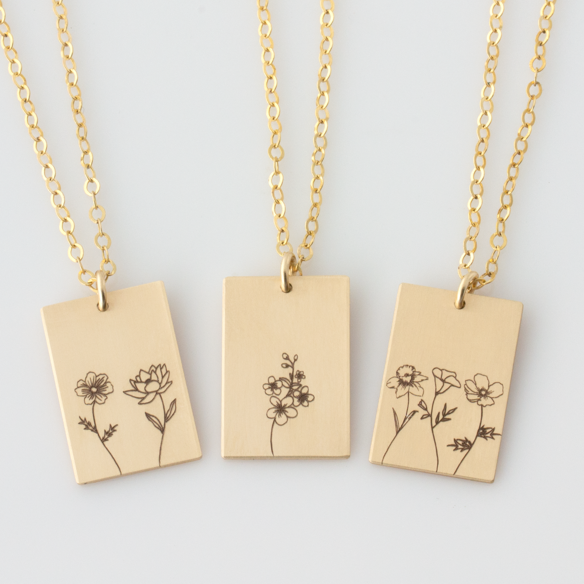 Personalised Sterling Silver Birth Flower Necklace | Lisa Angel