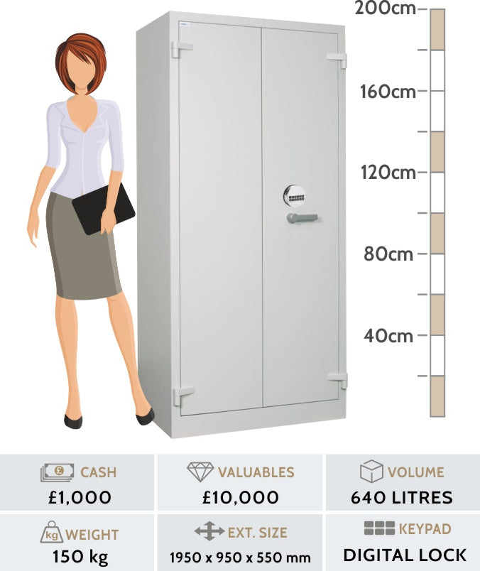 Archive Fire-Resistant Document Cabinet Size: 640E - DIGITAL LOCK