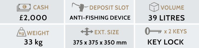 Chubbsafes, Sigma Deposit Safe - Size: 2K - KEY LOCK