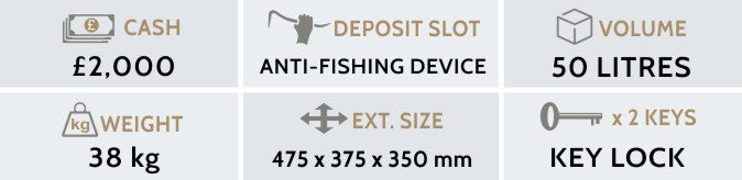 Chubbsafes, Sigma Deposit Safe - Size: 3K - KEY LOCK