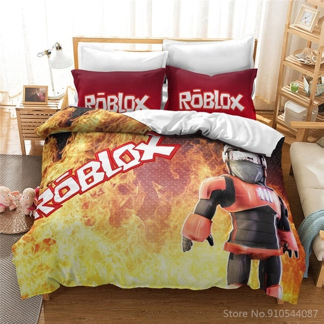 Hot Roblox Games Bedding Set Cartoon 3d Dynablocks Sandbox Game Duvet Comic Con Store - roblox pillow case