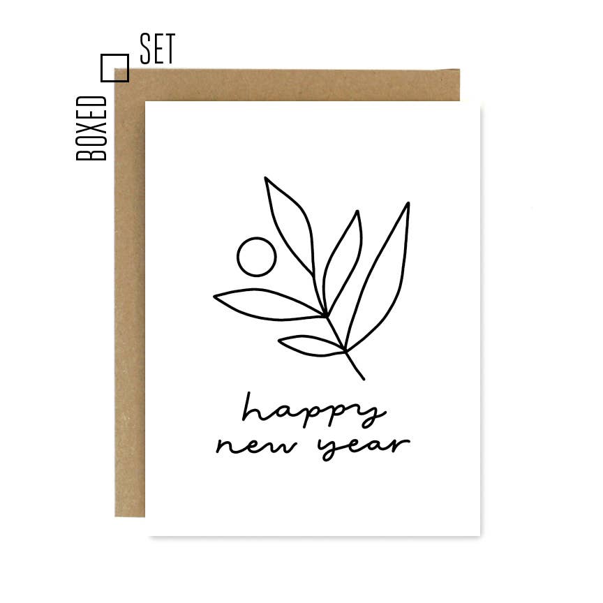 Happy New Year Branch Card - Boxed Set of 6