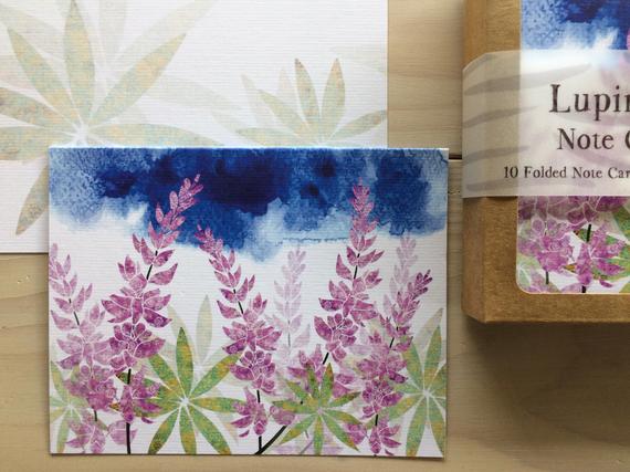 Lupine Folded note card set