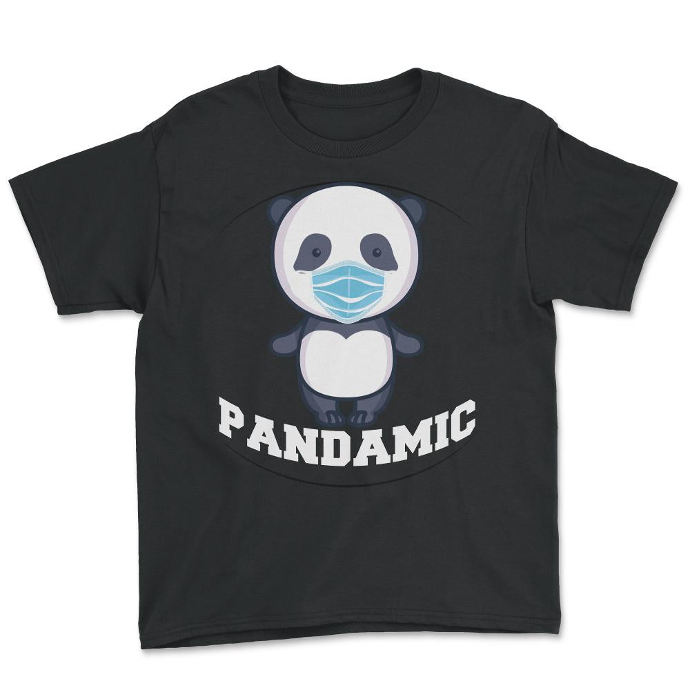 Pandamic Bear With Mask Pandemic Kids Panda Miss Mom Youth Tee - Black