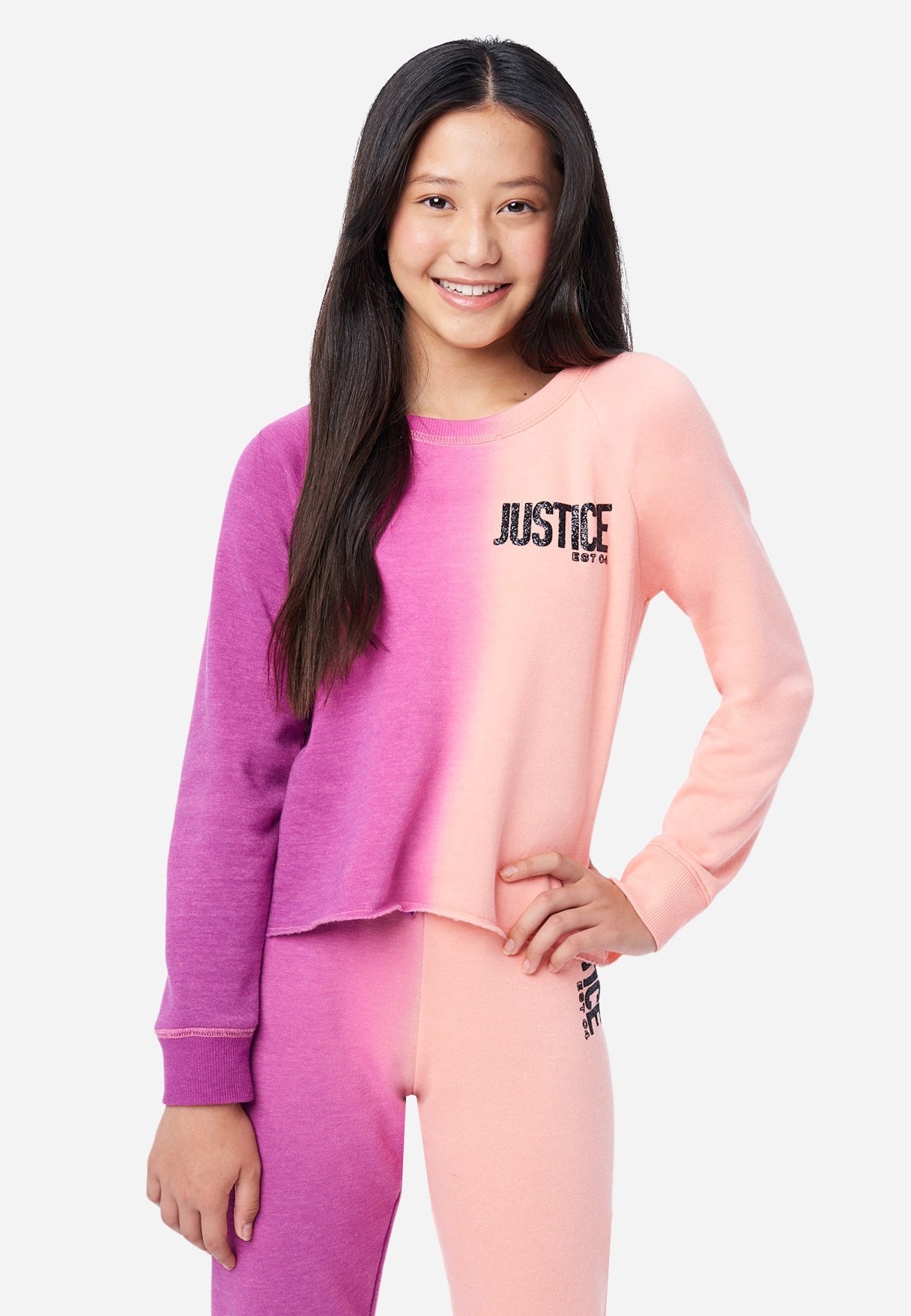 Justice Girls Holiday Long Sleeve Top and Jogger Set with Eyemask