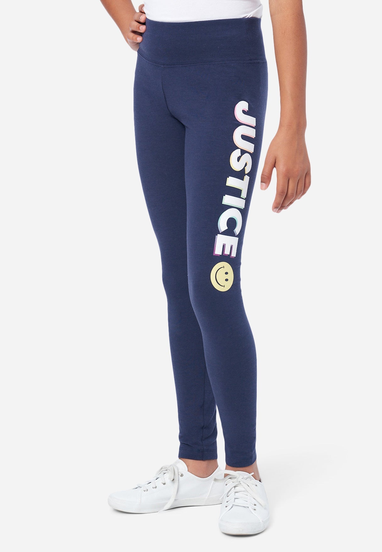 Tesco f&f navy blue ribbed leggings ruffle waist size 10 