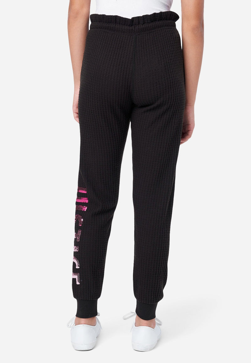 Waffle Knit Joggers Black  Womens Ardene SWEATPANTS & JOGGERS