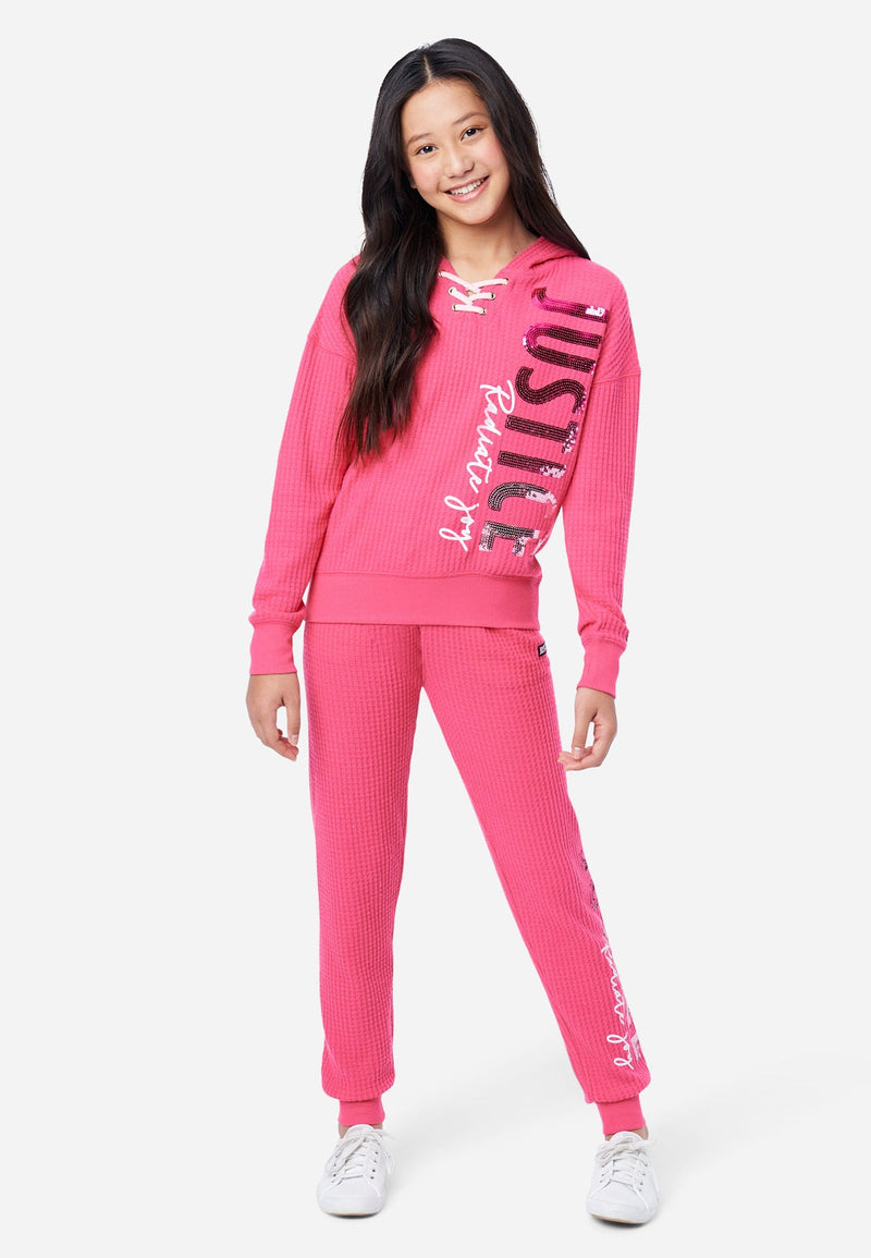 Lillie waffle jogger, Pink Mix