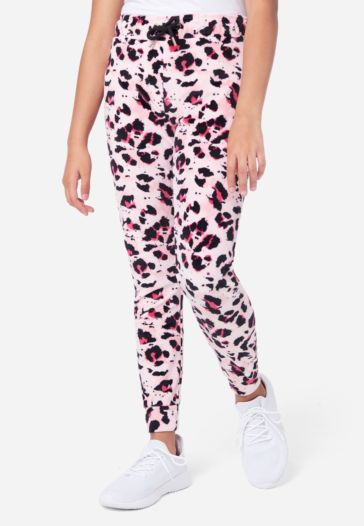 Girls Active Print Waffle Jogger Pants