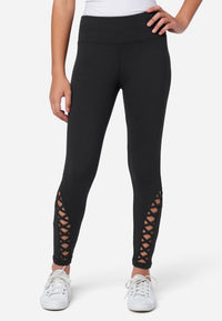 ANKLE DETAIL LEGGINGS in Black