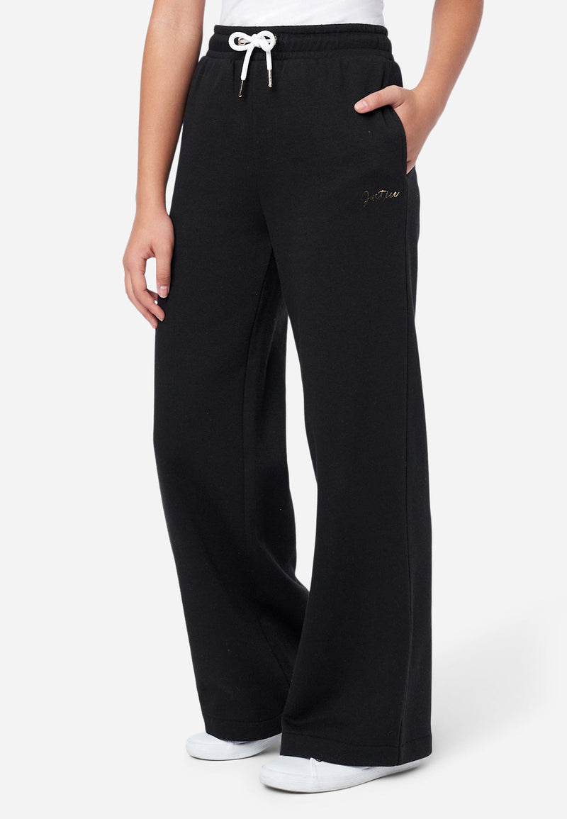 Women's Fleece Wide Leg Lounge Pants - Colsie™ Black 2X