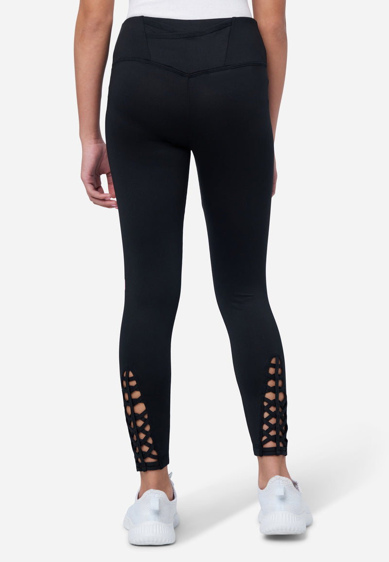 PINK Victoria's Secret black cotton high rise v crossover leggings