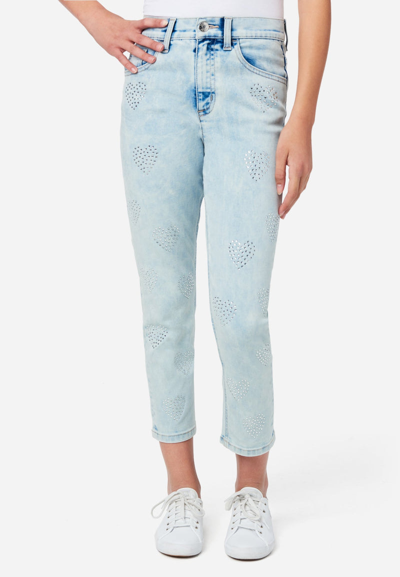 Light Wash Hearts Mini Mom Jeans | Shop Justice