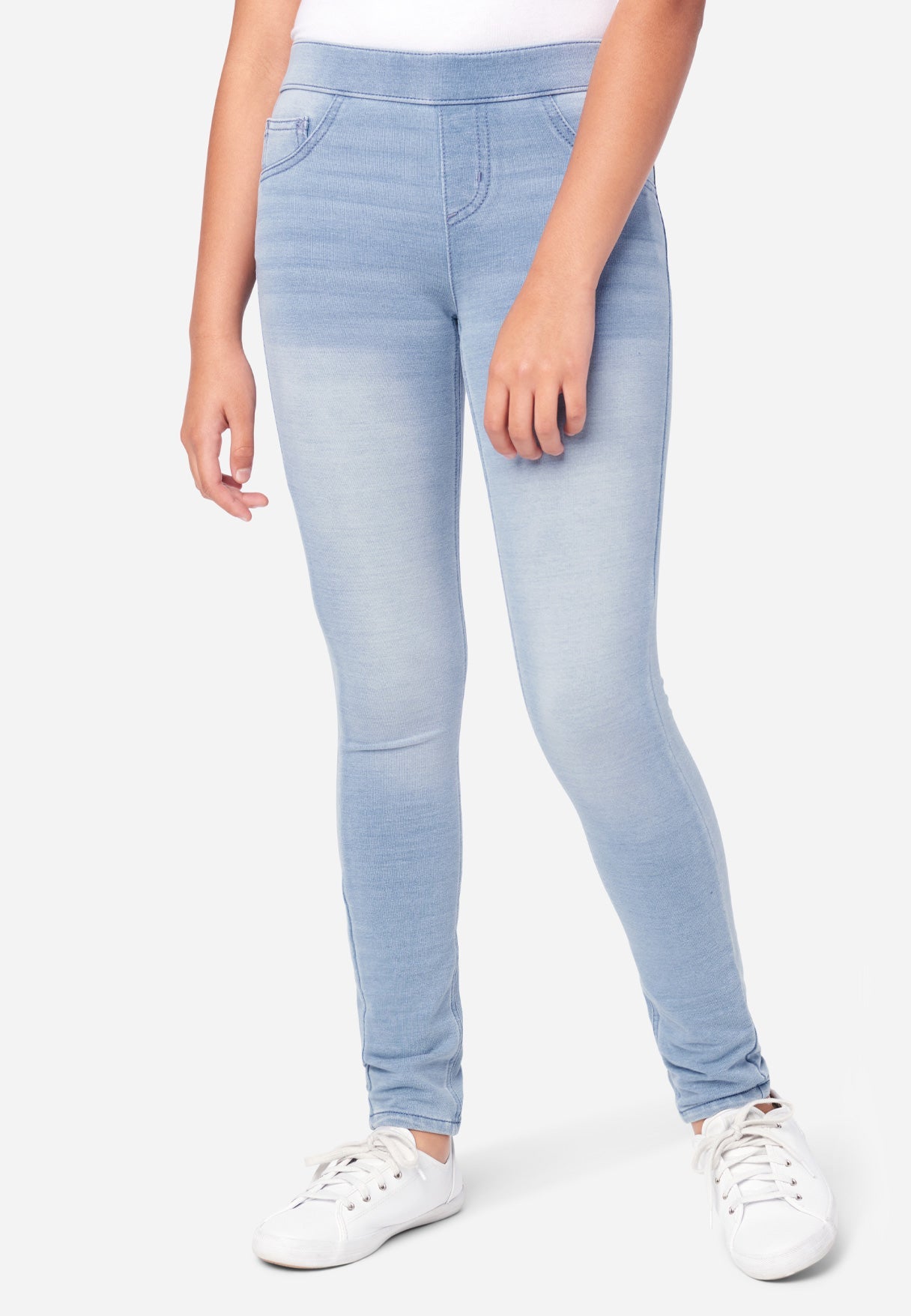 Justice Girl's Pull-On Jean Leggings in Light Wash, Size 6
