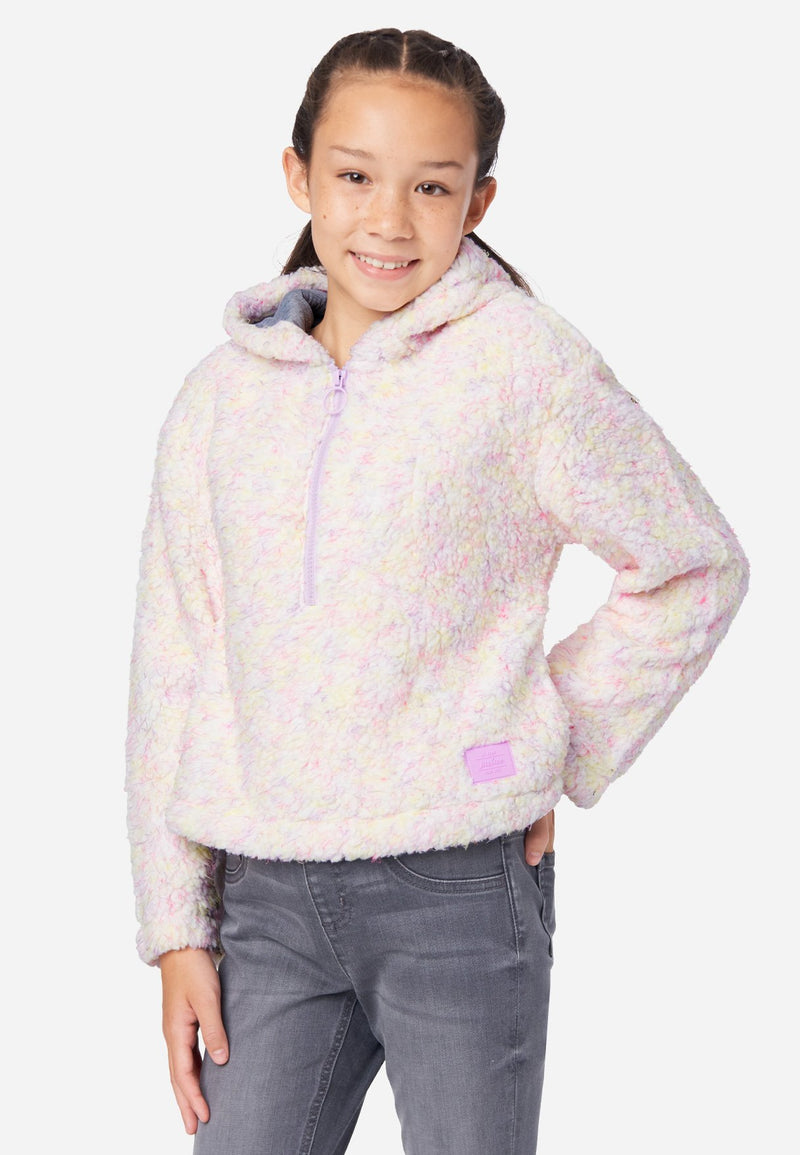 SIGNATURE SHERPA FLEECE HALF ZIP-UP-PINK