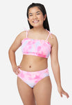 Girl Patterned Smocked Bikini Swim Set