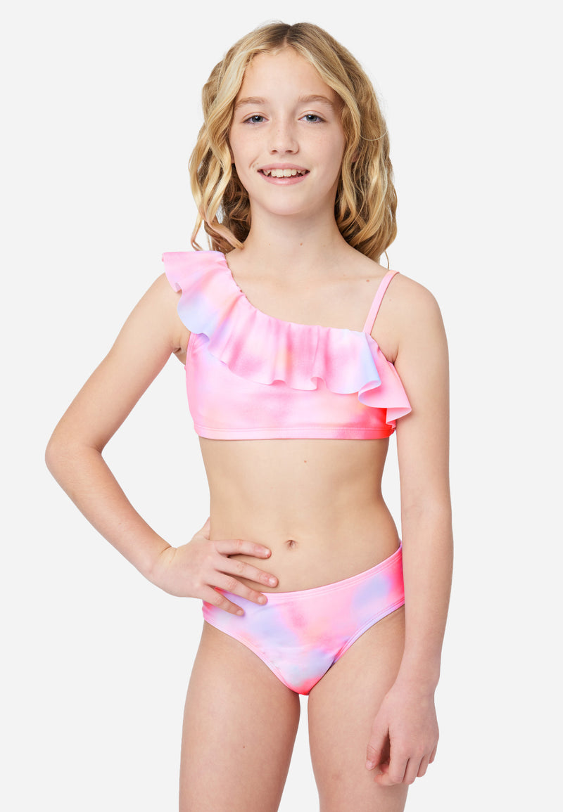 Girls Ombre Flounce Bikini Swimsuit