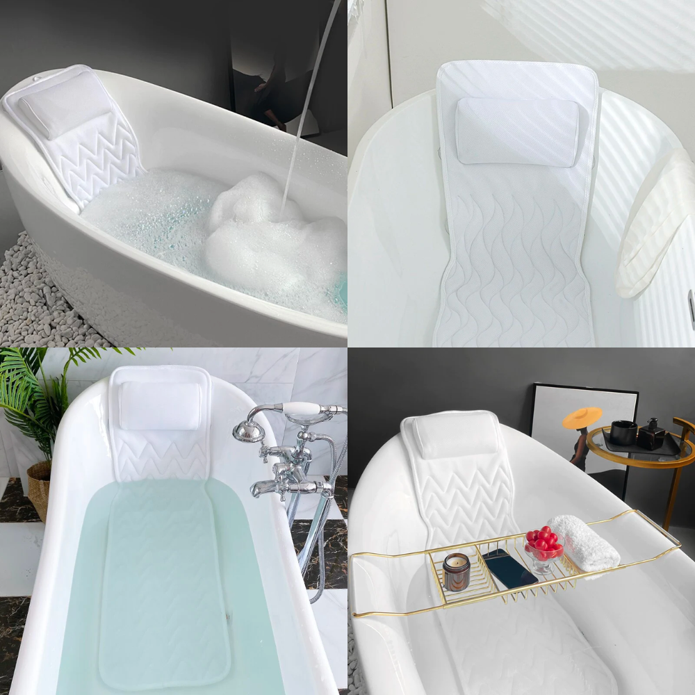 Swtroom Luxury Bath Pillow Relieve Stress and Rejuvenate Bathtub Pillow, Bath Pillows for Tub with A Washing Bag White, Size: One Size