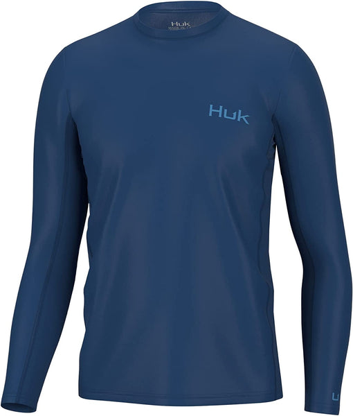 Men's Huk Fin America Fade Pursuit Long Sleeve Shirt, Medium, Harbor Mist