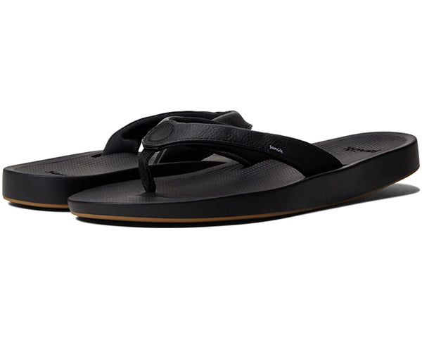 Sanuk Women's Yoga Mat Wedge Flip Flop Sandal,Black,9 M US 