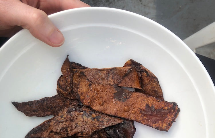 Scoby Jerky prêt sur assiette