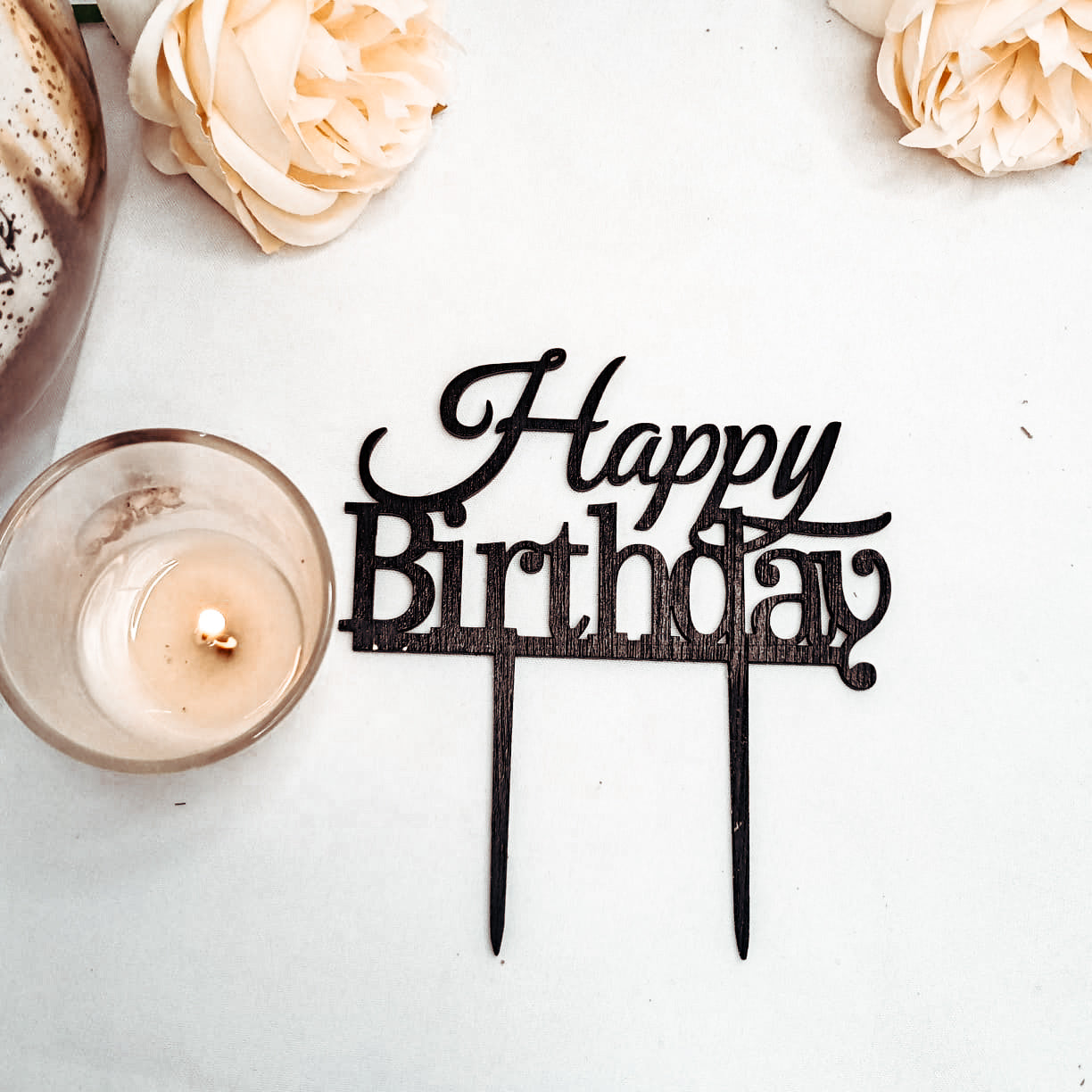 Happy Birthday line cake topper – Khumo Laser Projects