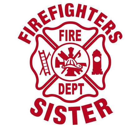 Firefighters Sister Maltese Cross Decal - Powercall Sirens LLC