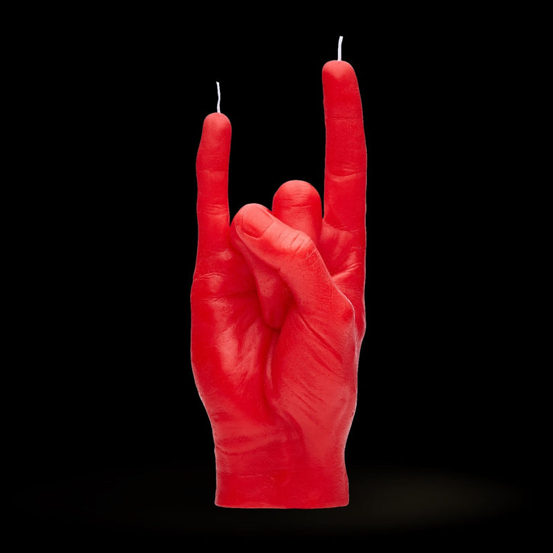 CandleHand You Rock - Hand Gesture Candle -RED