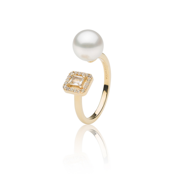 Eleganza Ladies Fashion Pearl Ring 710754-7 SS - Rings