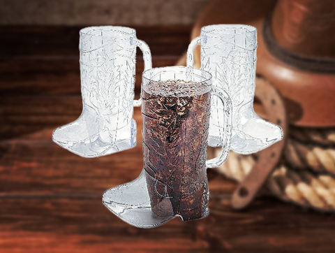Cowboy Boot Plastic Mugs