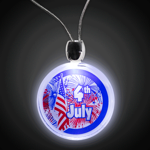LED 4th of July Pendant Necklaces