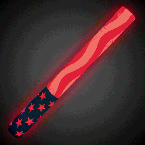 LED American Flag Print Foam Stick