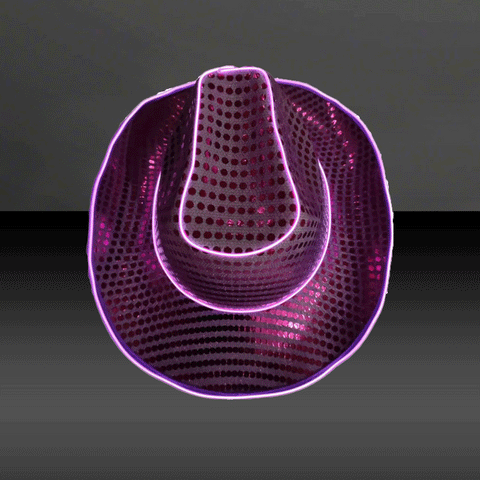Purple Light Up Cowboy Hat