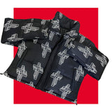 PRE-ORDER* Women’s Cropped KinaK⭕️Ltd 3 Crosses Big Polka Dot Puffer